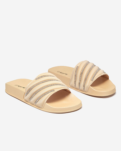 Zelta sieviešu čības ar kubisko cirkoniju Mytaris - Apavi