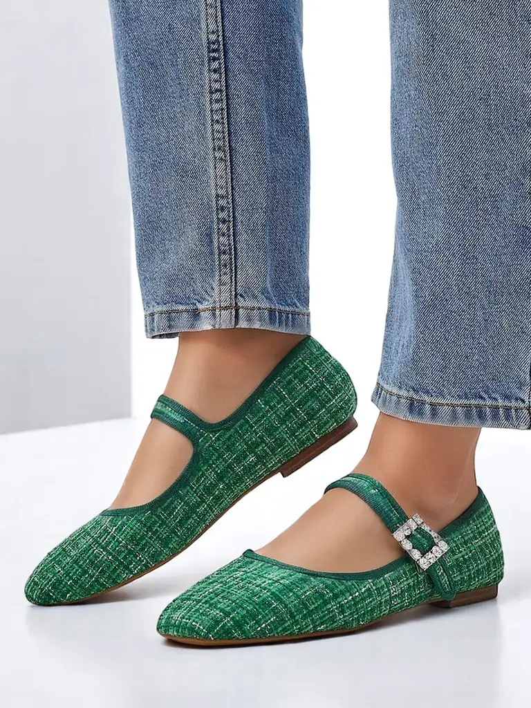 Женские ballet flats Royalfashion в клетку с пряжкой и ремешком Riffos