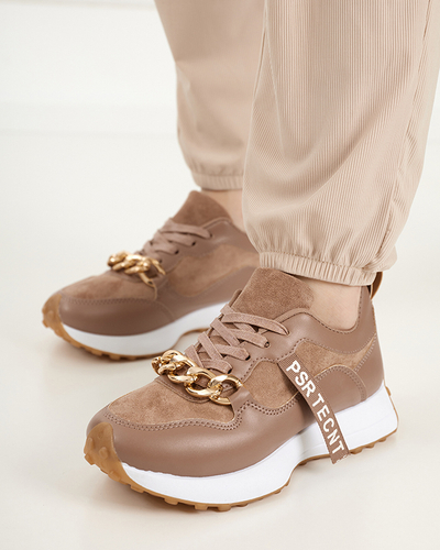 Brown and pink Arikas women's sports shoes - Footwear