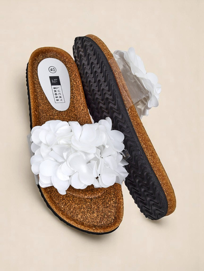 Royalfashion Klapki damskie z kwiatuszkami Flora Soft