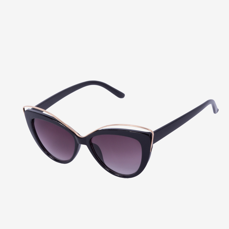Black ladies sunglasses with metal trim - Accessories