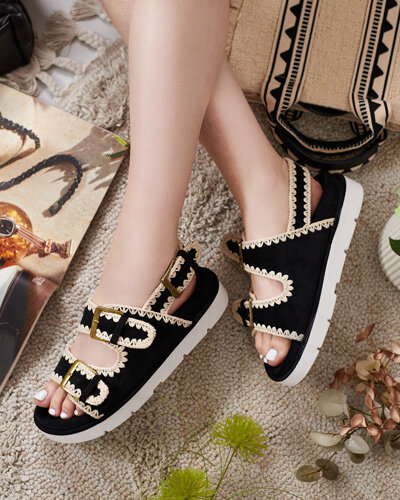 Royalfashion Sieviešu zamšādas sandales Lunnay eko