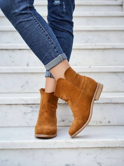 Eliana Ecological Suede Wedge Ankle Boots