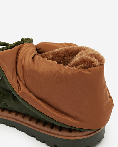 Royalfashion Sieviešu iešļūcamie sniega zābaki zaļā krāsā Nevonsis