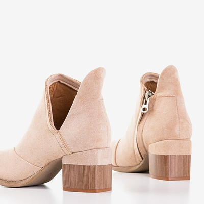 Light brown women's boots on the post Jeneuer - Footwear
