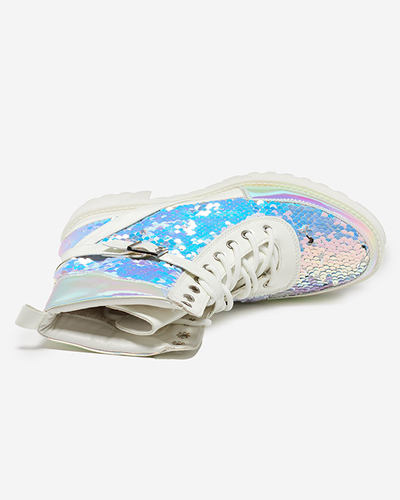 White women's boots with sequins from Impresa - Footwear
