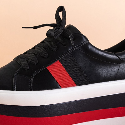 Black women's sports shoes on a thick Jemita platform - Footwear