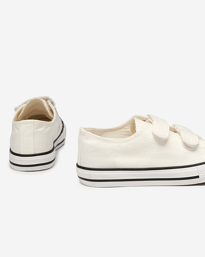 OUTLET White-ecru meiteņu Bovis Velcro kedas - Apavi