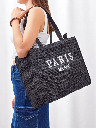 Royalfashion Большая женская соломенная сумка Paris Milano Large