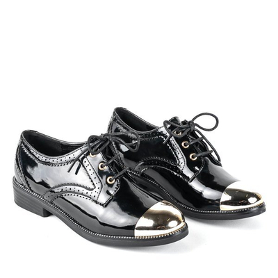 Black shoes with a golden toe Suit - Footwear