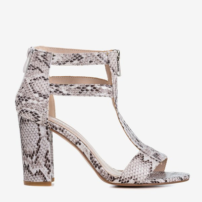 White sandals in the Mamba snake pattern - Footwear 1