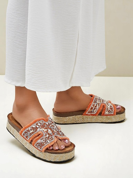 Royalfashion Women's slides with Candy Candy embellishments