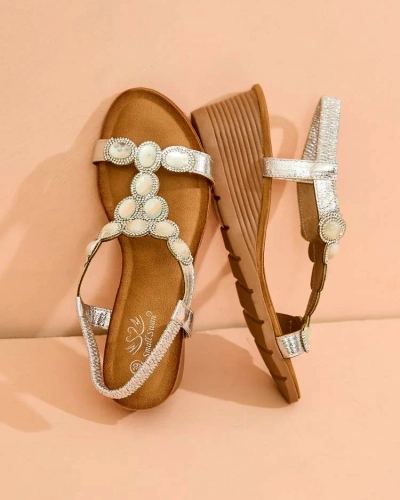 Royalfashion Sieviešu sandales ar cirkoniem Obrina