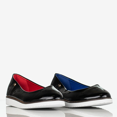 Black and red lacquered women's ballerinas Mersbels - Footwear