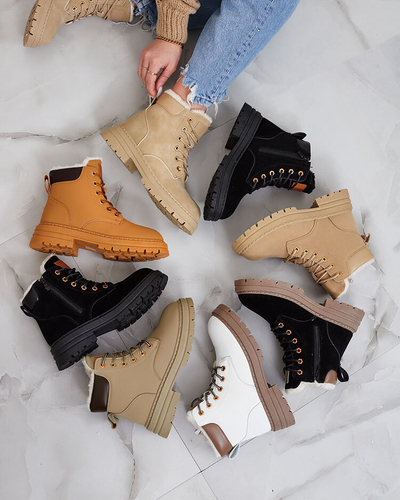 Royalfashion Beige women's insulated trapper boots Radoras