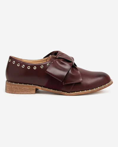 Maroon women's shoes with Entera bow - Footwear