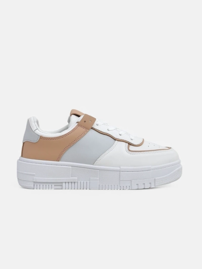 Sheilas sneakers Aristea Azzurro z eko-skory na plaskoy podeszwa 4 cm