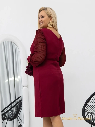 Elegancka damska mini sukienka z siatkowanymi rnkami Evilla