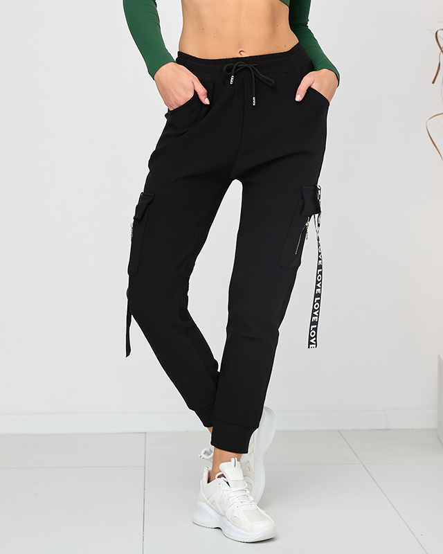Insulated black women's cargo pants - Clothing