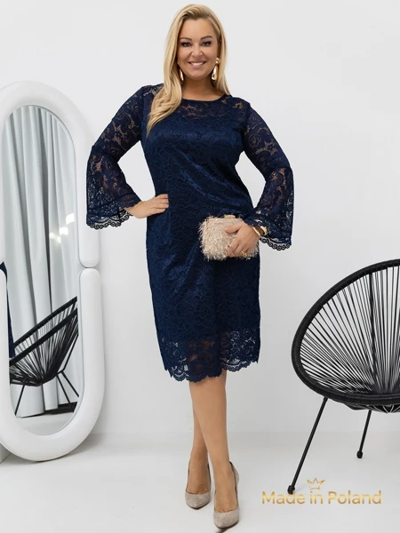 Women's Lace Midi Dress with Wide Sleeves Kiss Star