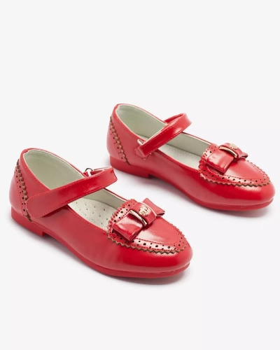 Sarkani meiteņu sūkļi ar loku Proya- Footwear