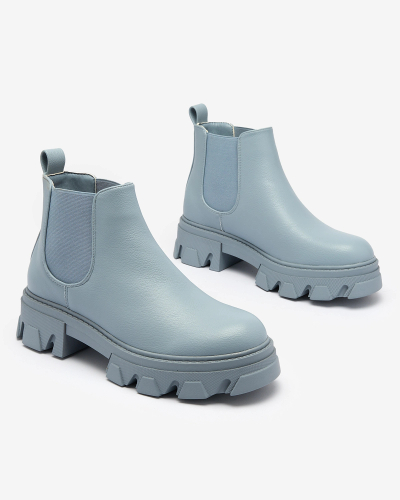 Royalfashion Женские сапоги на плоском каблуке синего цвета Alussady