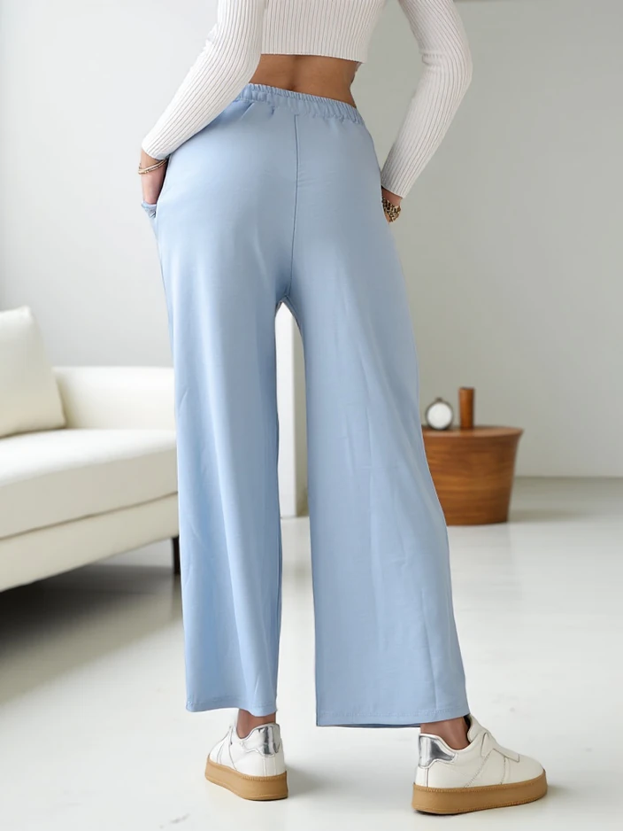 Royalfashion Women's wide sweatpants made of viscose with zirconia