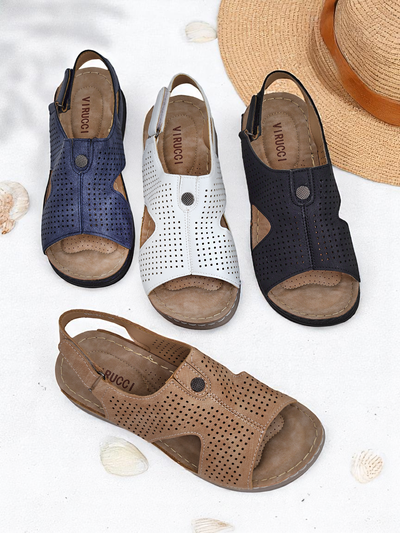 Royalfashion women’s cut-out sandals Leminni