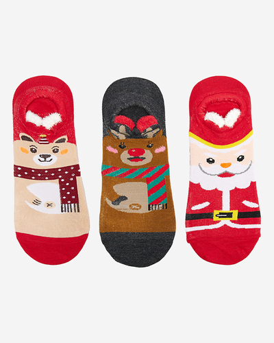 Women's colorful feet with Christmas print 3/pack - Underwear