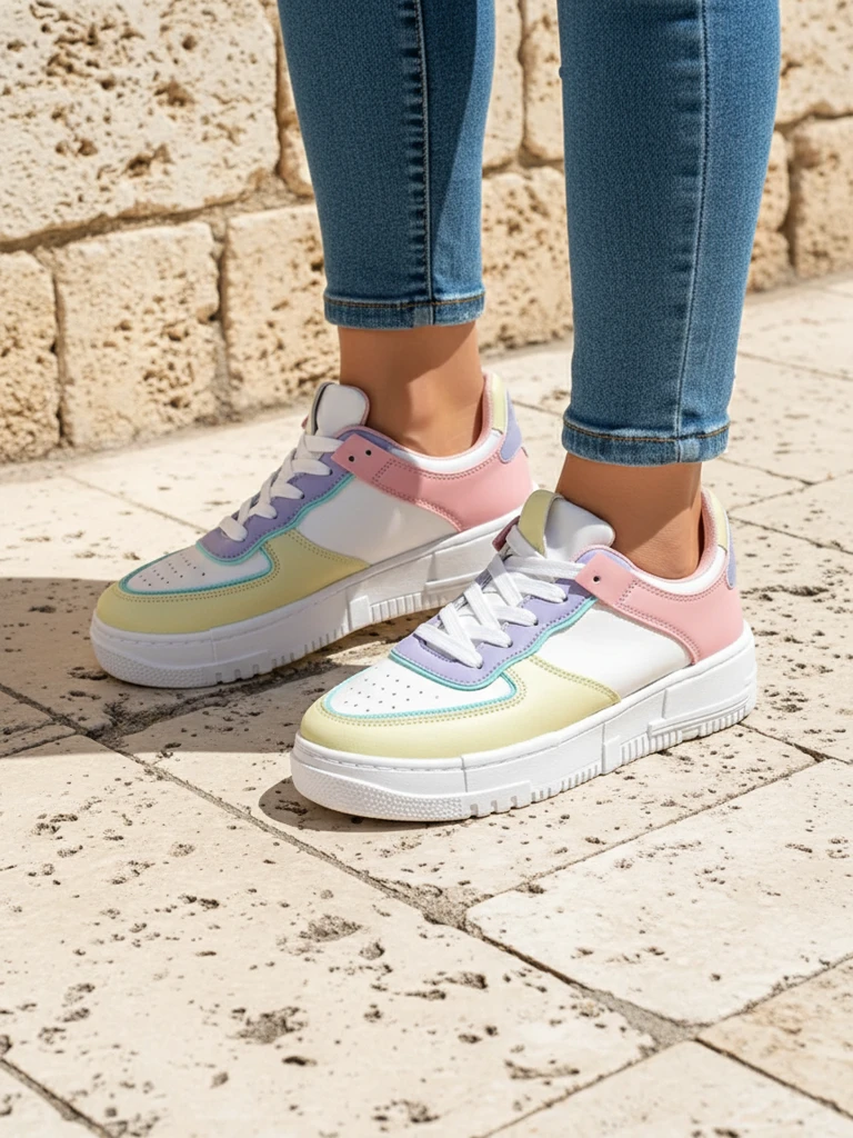 Atlete për femra Elektra Pastello - lëkurë ekologjike shumëngjyrëshe pranverë