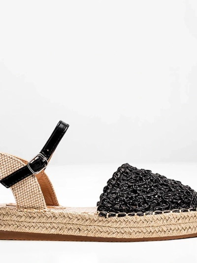 женские черные эспадрильи с ажурным триумфом - Обувь