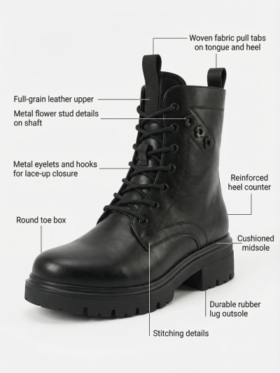 Eko kožené šněrovací dámské boty Nometa