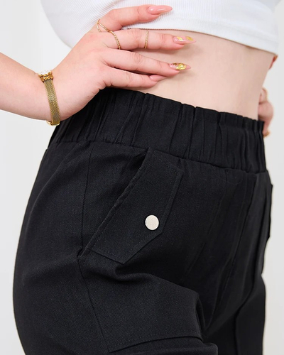 Royalfashion Black women's straight fabric pants