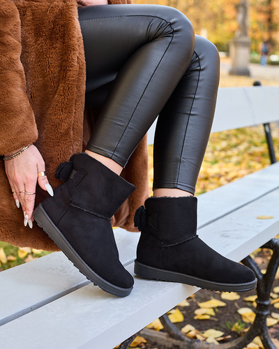Royalfashion Black a'la snow boots eco suede Giorii