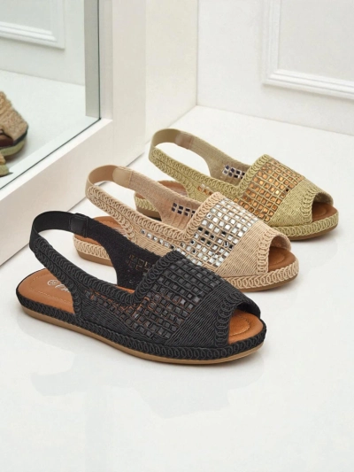 Sieviešu sandales, sieviešu espadrilju sandales ar rhinestones Belle Sparkle