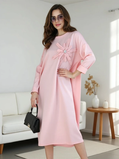 Royalfashion Women's midi dress fabric oversized with flower