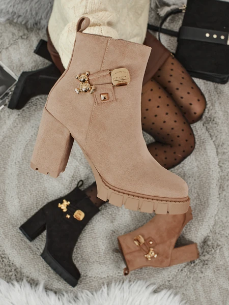 Botiki damskie eko zamszowe na stópiku Bearr