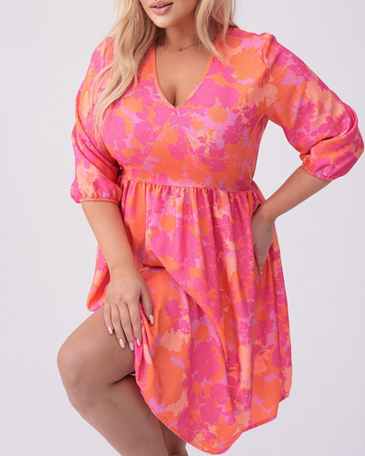 Royalfashion Sieviešu kleita līdz ceļiem ar apdruku PLUS SIZE