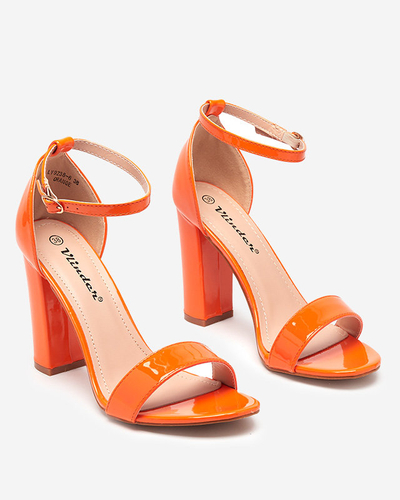 Orange women's sandals on a higher post Rosdo - Footwear