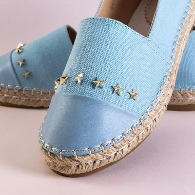 Blue women's espadrilles with Fraus stars - Footwear