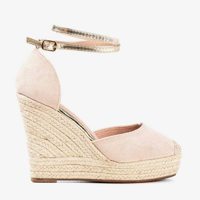 OUTLET Powder espadrilles on a high wedge Sablac - Shoes
