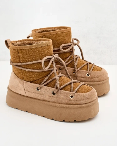 Royalfashion Women's lace-up Filori snow boots