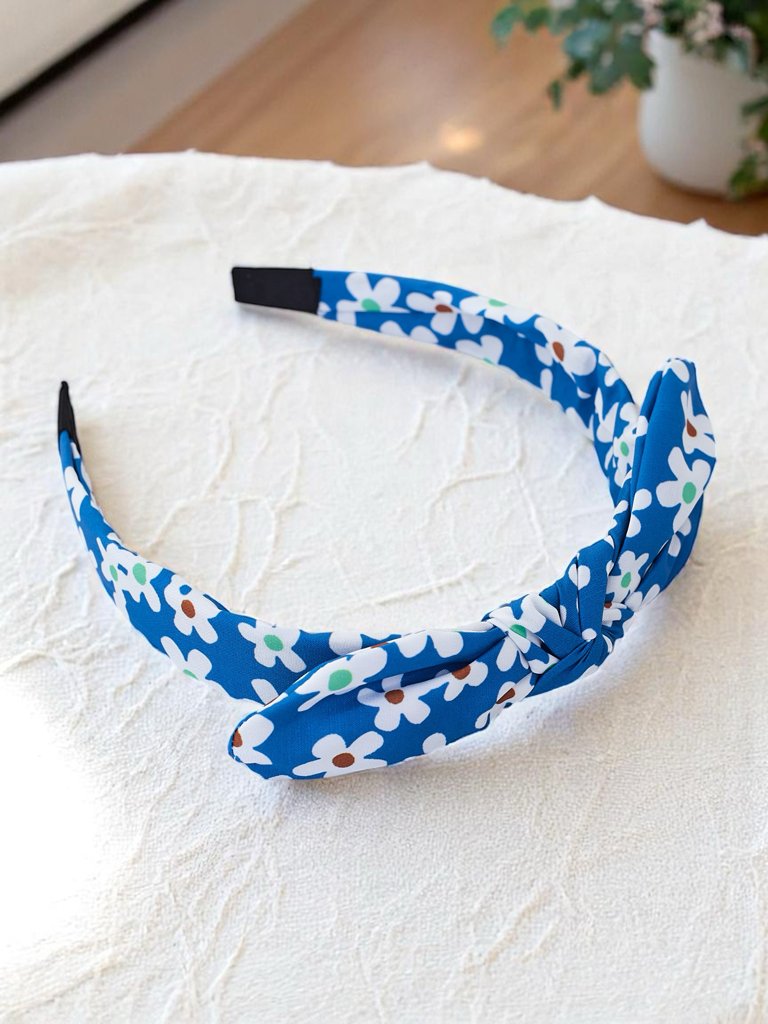 Royalfashion Hairband with a bow in floral pattern Florinka