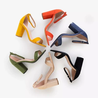 OUTLET Yellow women's sandals on the Anniet post - Footwear