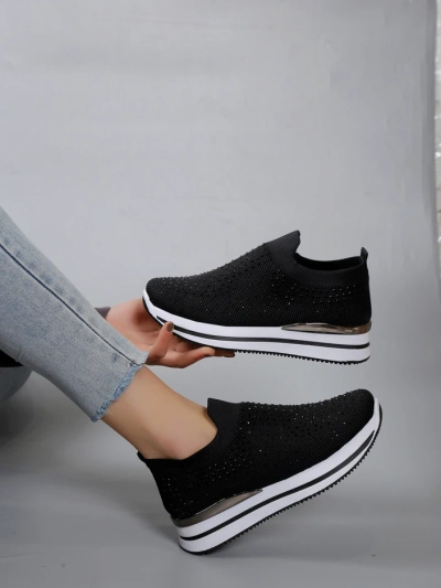 Royalfashion Women's sports slip-on shoes with rhinestones Ceromie