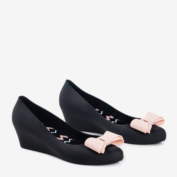 Women's black rubber melissa on a wedge Grawiti - Footwear