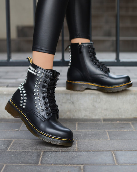 Workers women's boots with black studs Operias - Footwear