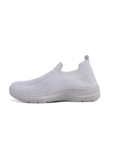 White Women's Slip-On Sneakers Aura Bianca - Light and Breathable for Summer Spring