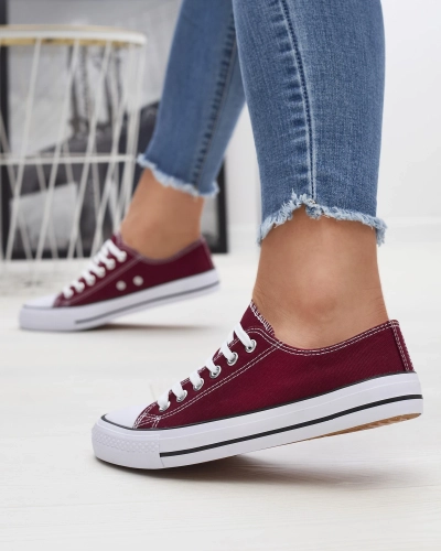 Maroon women's classic lace-up sneakers Ogisa - Footwear