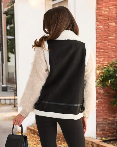 Royalfashion Women's vest with fur
